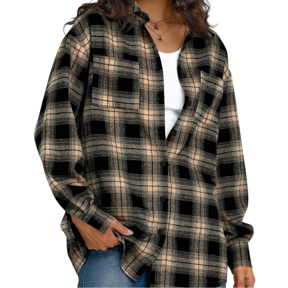 Fleece Plaid NWT Button Down Shirt - Picture 3 of 3